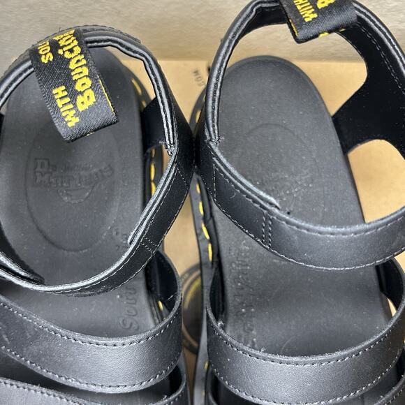 Dr. Martens Blaire Quad Platform Black Hydro Leather Sandals Women’s size 10 - Picture 11 of 15